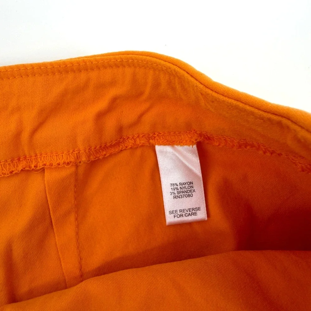 Cato Skirt‎ Scalloped Wrap Front 14 Orange Womens Mini Stretch Casual Summer